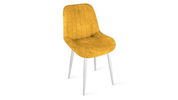 Обеденный стул Марвел Исп. 2 К1С (Белый матовый/Микровелюр Wellmart Yellow) в Екатеринбурге