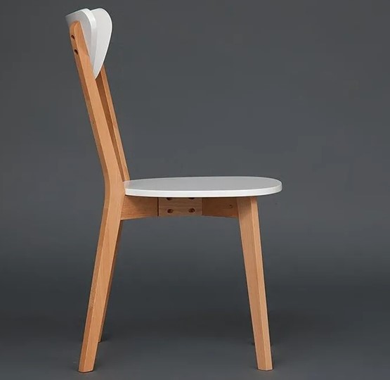 Кухонный стул MAXI (Макси), бук/МДФ 86x48,5x54,5 Белый/Натуральный Бук (2 шт) арт.10463 в Екатеринбурге - изображение 3