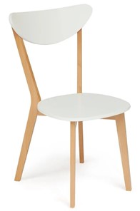 Кухонный стул MAXI (Макси), бук/МДФ 86x48,5x54,5 Белый/Натуральный Бук (2 шт) арт.10463 в Кушве