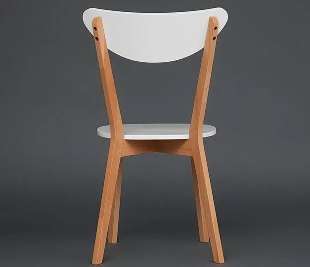 Кухонный стул MAXI (Макси), бук/МДФ 86x48,5x54,5 Белый/Натуральный Бук (2 шт) арт.10463 в Екатеринбурге - изображение 4
