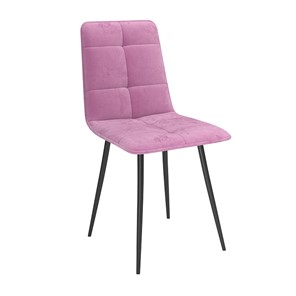 Обеденный стул Нео, велюр тенерифе розовый/Цвет металл черный в Каменске-Уральском