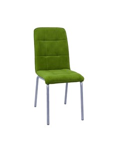 Обеденный стул Премьер  квадрат зеленый С166 (под хром) в Ревде