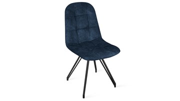 Кухонный стул Райс К4 (Черный муар/Микровелюр Wellmart Blue) в Каменске-Уральском