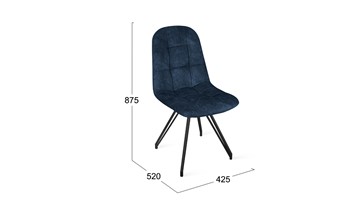 Кухонный стул Райс К4 (Черный муар/Микровелюр Wellmart Blue) в Ревде - предосмотр 5