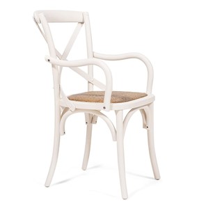 Кухонный стул с подлокотниками CROSS (mod.CB2008) 55х52х91 Белый (butter white) арт.12375 в Екатеринбурге
