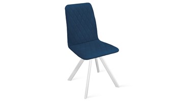 Обеденный стул Стенли К2 (Белый матовый/Велюр Confetti Blue) в Екатеринбурге