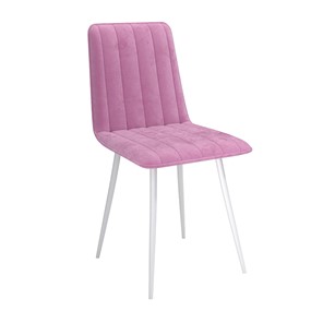 Кухонный стул Тахо, велюр тенерифе розовый/Цвет металл белый в Екатеринбурге