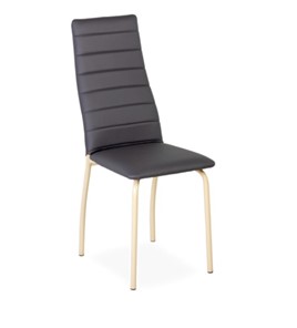 Обеденный стул Волна, прошивка горизонтально, каркас металл бежевый, экотекс серый в Ревде