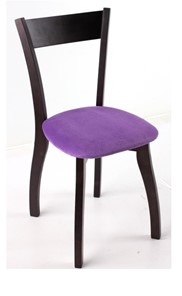 Обеденный стул Лугано каркас массив венге, велюр -  инфинити фиолетовый в Екатеринбурге