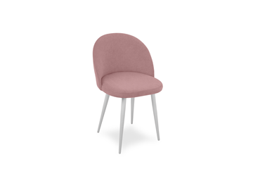 Обеденный стул Лайт розовый белые ножки в Ревде