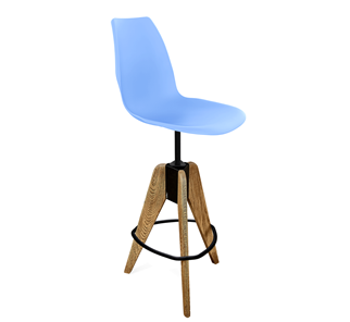 Барный стул SHT-ST29/S92 (голубой pan 278/брашированный коричневый/черный муар) в Ирбите