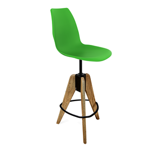 Барный стул SHT-ST29/S92 (зеленый ral 6018/брашированный коричневый/черный муар) в Полевском