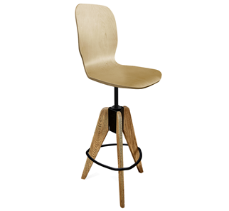 Барный стул SHT-ST15-1/S92 (прозрачный лак/брашированный коричневый/черный муар) в Ревде