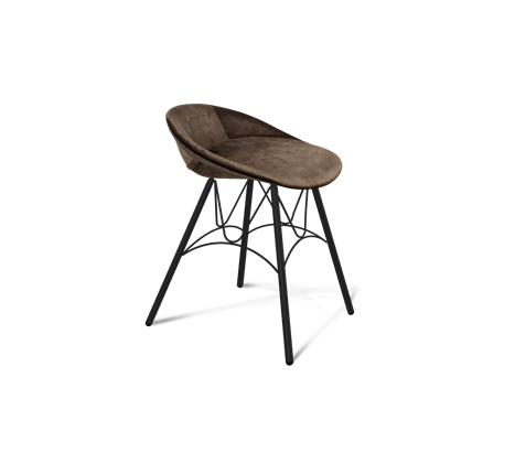 Обеденный стул SHT-ST19-SF1 / SHT-S100 (кофейный трюфель/черный муар) в Краснотурьинске - изображение