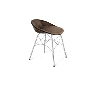 Обеденный стул SHT-ST19-SF1 / SHT-S107 (кофейный трюфель/хром лак) в Асбесте