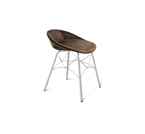Обеденный стул SHT-ST19-SF1 / SHT-S107 (кофейный трюфель/хром лак) в Екатеринбурге - изображение