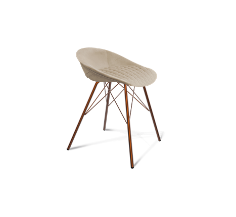 Обеденный стул SHT-ST19-SF1 / SHT-S37 (ванильный крем/медный металлик) в Краснотурьинске - изображение