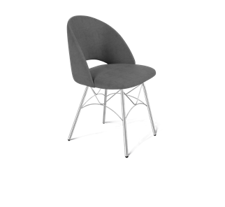 Обеденный стул SHT-ST34 / SHT-S107 (платиново-серый/хром лак) в Екатеринбурге