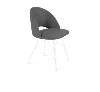 Обеденный стул SHT-ST34 / SHT-S37 (платиново-серый/белый муар) в Асбесте