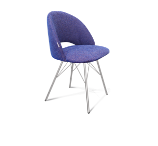Обеденный стул SHT-ST34 / SHT-S37 (синий мираж/хром лак) в Кушве
