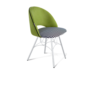 Обеденный стул SHT-ST34-3 / SHT-S100 (оливковый/гусиная лапка/хром лак) в Екатеринбурге - предосмотр