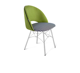 Обеденный стул SHT-ST34-3 / SHT-S107 (оливковый/гусиная лапка/хром лак) в Екатеринбурге - предосмотр