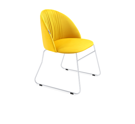 Обеденный стул SHT-ST35-1 / SHT-S167 (имперский жёлтый/хром лак) в Екатеринбурге - изображение