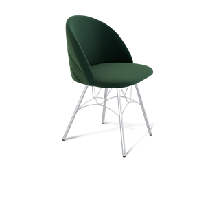 Обеденный стул SHT-ST35-2 / SHT-S100 (лиственно-зеленый/хром лак) в Екатеринбурге