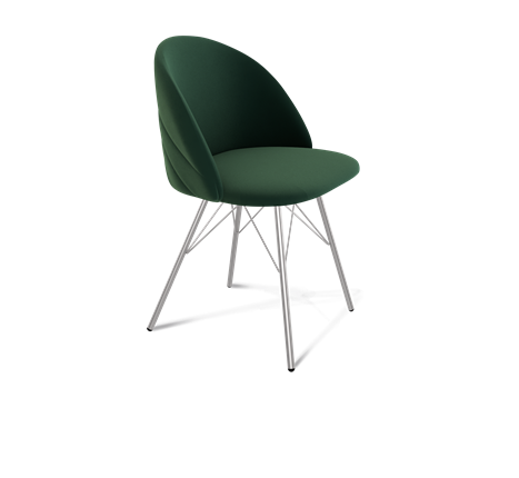 Обеденный стул SHT-ST35-2 / SHT-S37 (лиственно-зеленый/хром лак) в Екатеринбурге - изображение