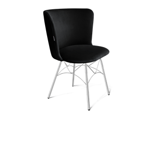 Обеденный стул SHT-ST36 / SHT-S107 (ночное затмение/хром лак) в Кушве