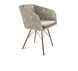 Обеденный стул SHT-ST43-1 / SHT-S37 (карамельный латте/медный металлик) в Екатеринбурге