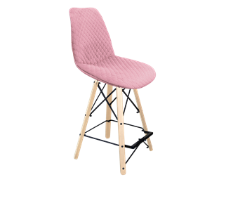 Полубарный стул Sheffilton SHT-ST29-С22 / SHT-S80-1 (розовый зефир/прозрачный лак/черный) в Екатеринбурге