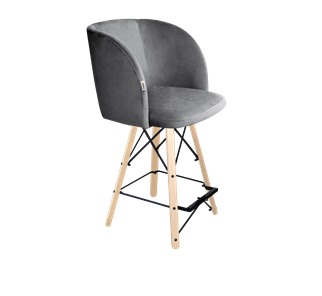 Полубарный стул SHT-ST33 / SHT-S80-1 (угольно-серый/прозрачный лак/черный) в Каменске-Уральском