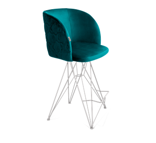 Полубарный стул SHT-ST33-1 / SHT-S66-1 (альпийский бирюзовый/хром лак) в Екатеринбурге