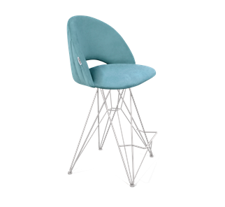 Полубарный стул SHT-ST34-1 / SHT-S66-1 (голубая пастель/хром лак) в Кушве