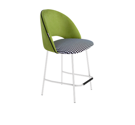 Полубарный стул SHT-ST34-3 / SHT-S29P-1 (оливковый/гусиная лапка/белый муар) в Екатеринбурге - изображение