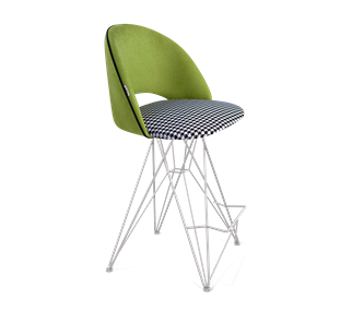 Полубарный стул SHT-ST34-3 / SHT-S66-1 (оливковый/гусиная лапка/хром лак) в Кушве