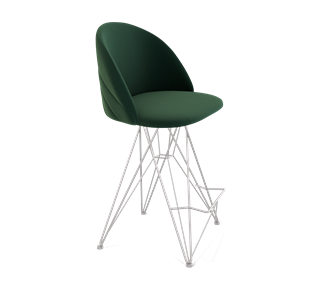 Полубарный стул SHT-ST35-2 / SHT-S66-1 (лиственно-зеленый/хром лак) в Екатеринбурге