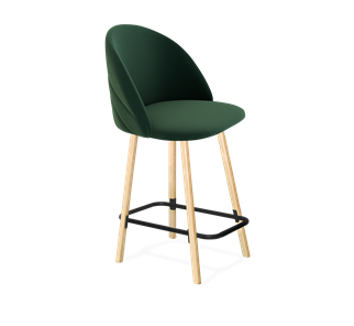 Полубарный стул SHT-ST35-2 / SHT-S94-1 (лиственно-зеленый/прозрачный лак/черный муар) в Екатеринбурге