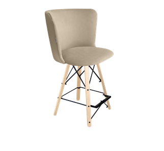 Полубарный стул SHT-ST36 / SHT-S80-1 (ванильный крем/прозрачный лак/черный) в Екатеринбурге