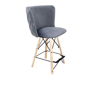 Полубарный стул SHT-ST36-3 / SHT-S80-1 (нейтральный серый/прозрачный лак/черный) в Новоуральске