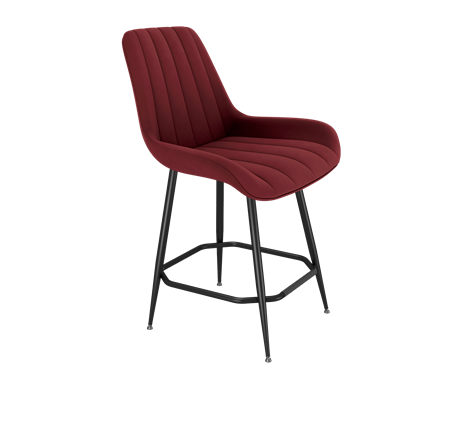 Полубарный стул SHT-ST37 / SHT-S148-1 (рубиновое вино/черный муар) в Екатеринбурге - изображение