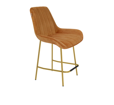 Полубарный стул SHT-ST37 / SHT-S29P-1 (горчичный/золото) в Екатеринбурге - изображение