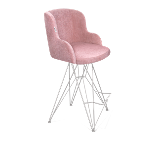 Полубарный стул SHT-ST39 / SHT-S66-1 (пыльная роза/хром лак) в Новоуральске