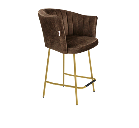 Полубарный стул SHT-ST42-1 / SHT-S29P-1 (кофейный трюфель/золото) в Екатеринбурге - изображение
