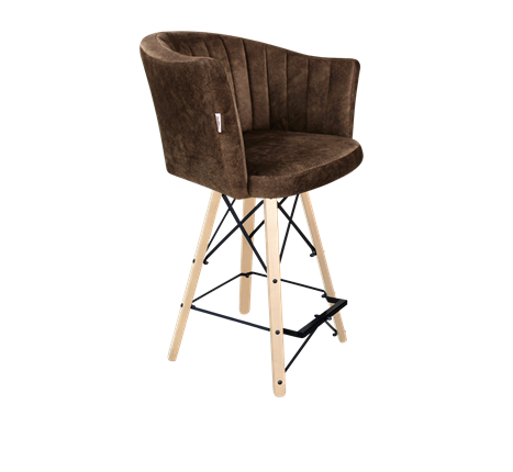 Полубарный стул SHT-ST42-1 / SHT-S80-1 (кофейный трюфель/прозрачный лак/черный) в Екатеринбурге - изображение