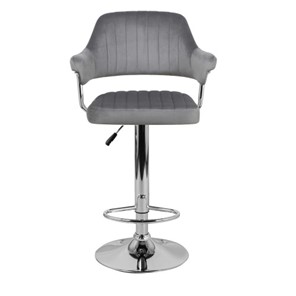 Барный стул ЧАРЛИ WX-2915 велюр темно-серый в Первоуральске