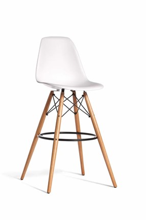 Барный стул DSL 110 Wood bar (белый) в Артемовском - изображение