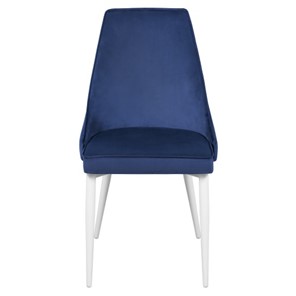 Мягкий дизайнерский стул Лорд СРП-071 Эмаль белая Веллюто темно-синий в Екатеринбурге - предосмотр