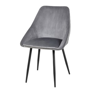 Дизайнерский стул Мартин СРП-063 эмаль черная Веллюто серый в Екатеринбурге - предосмотр